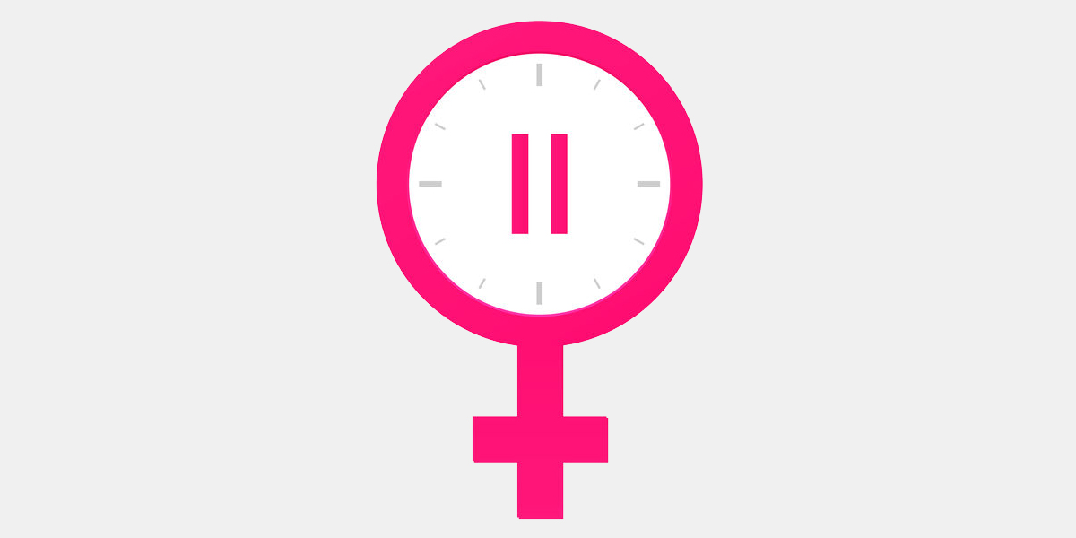 115347749 - menopause icon with clock menstruation cycle symbol . Wechseljahre